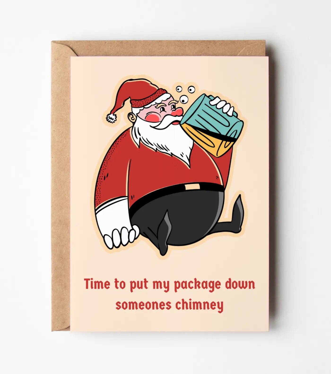 My Package Down Someone's Chimney Christmas Card Greeting Card