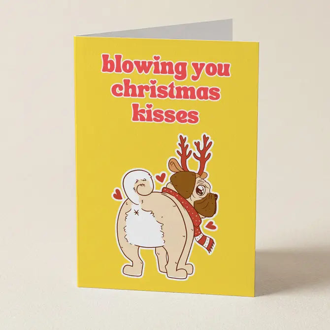Blowing You Christmas Kisses - Christmas Greeting Card