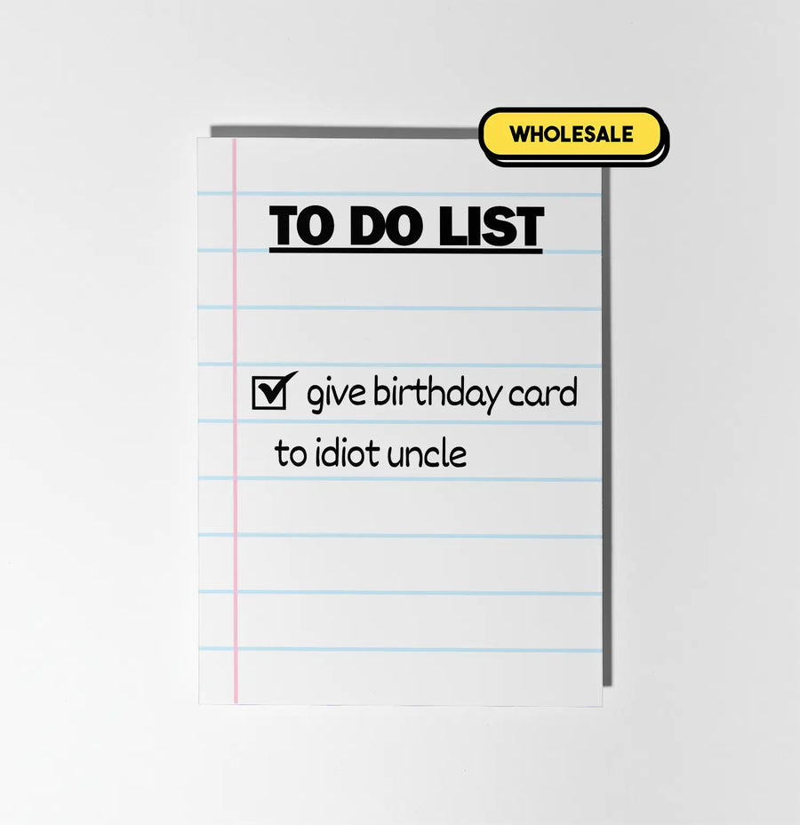 Give Card To Idiot Uncle Greeting Card Wholesale