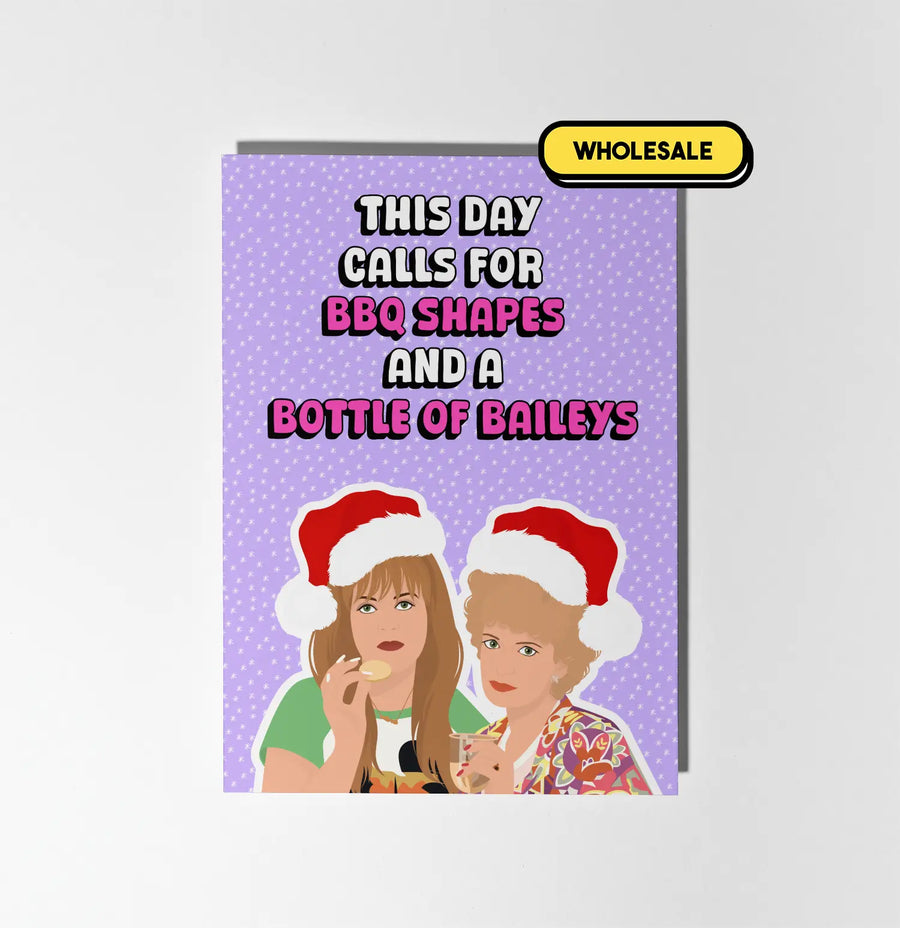 Kath and Kim: BBQ Shapes And A Bottle Of Baileys Christmas Card Greeting Card Wholesale