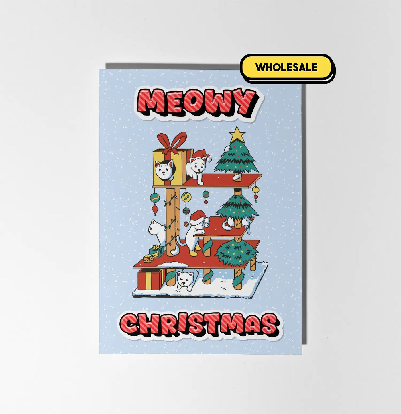 Meowy Christmas Cat Greeting Card Wholesale