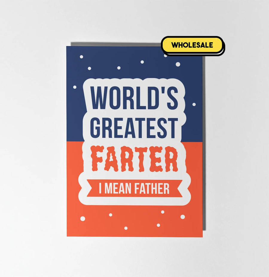 World's Greatest Farter Greeting Card Wholesale