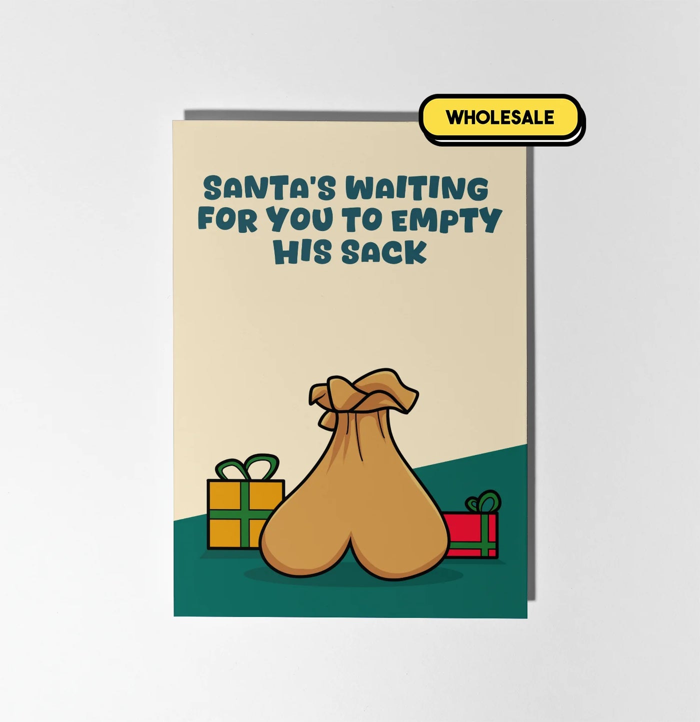 Santa's Waiting For You To Empty His Sack Christmas Greeting Card Wholesale