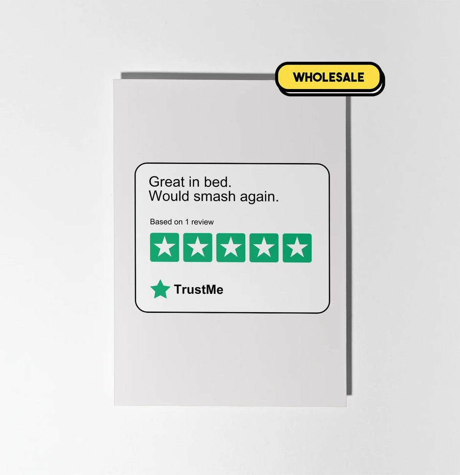 Great In Bed, Would Smash Again Greeting Card Wholesale