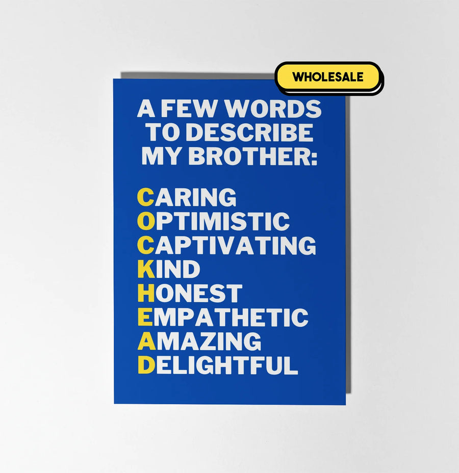 A Few Words To Describe My Brother Greeting Card Wholesale