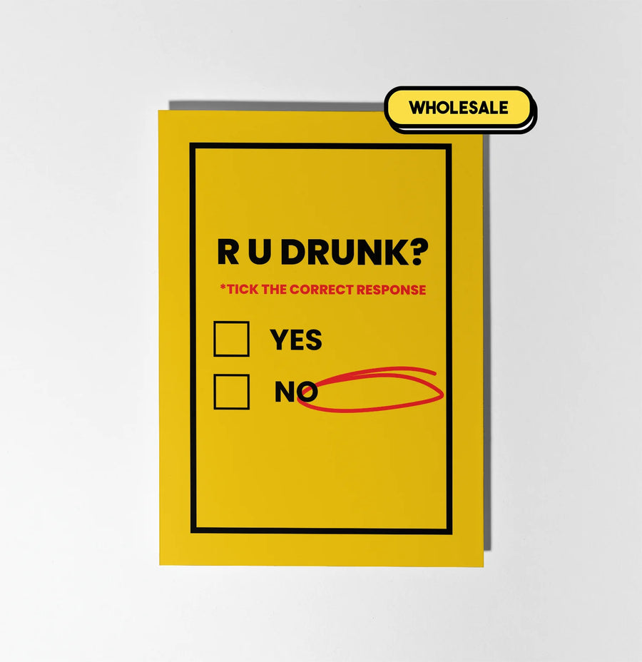 R U Drunk Greeting Card Wholesale