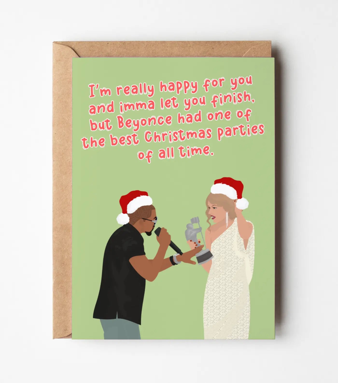 Taylor Swift Kanye West Funny Christmas Greeting Card
