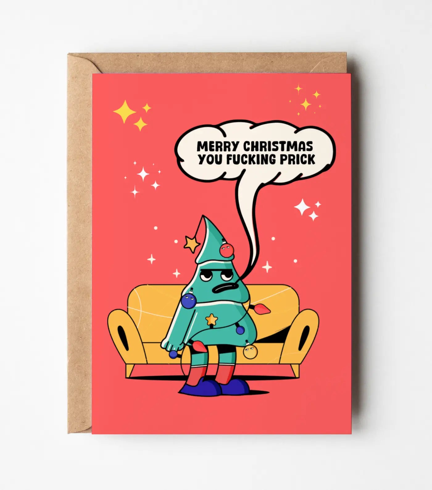 Merry Christmas You Prick Christmas Greeting Card