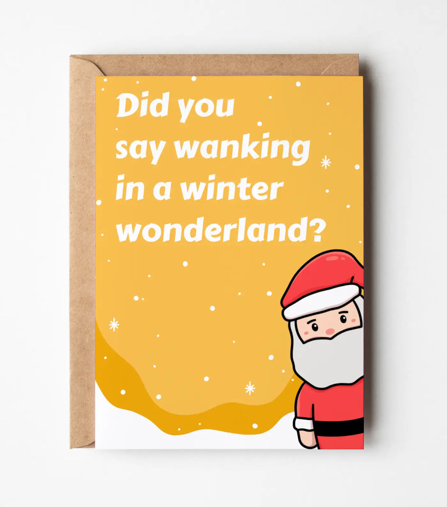 Wanking In A Winter Wonderland Christmas Card Greeting Card