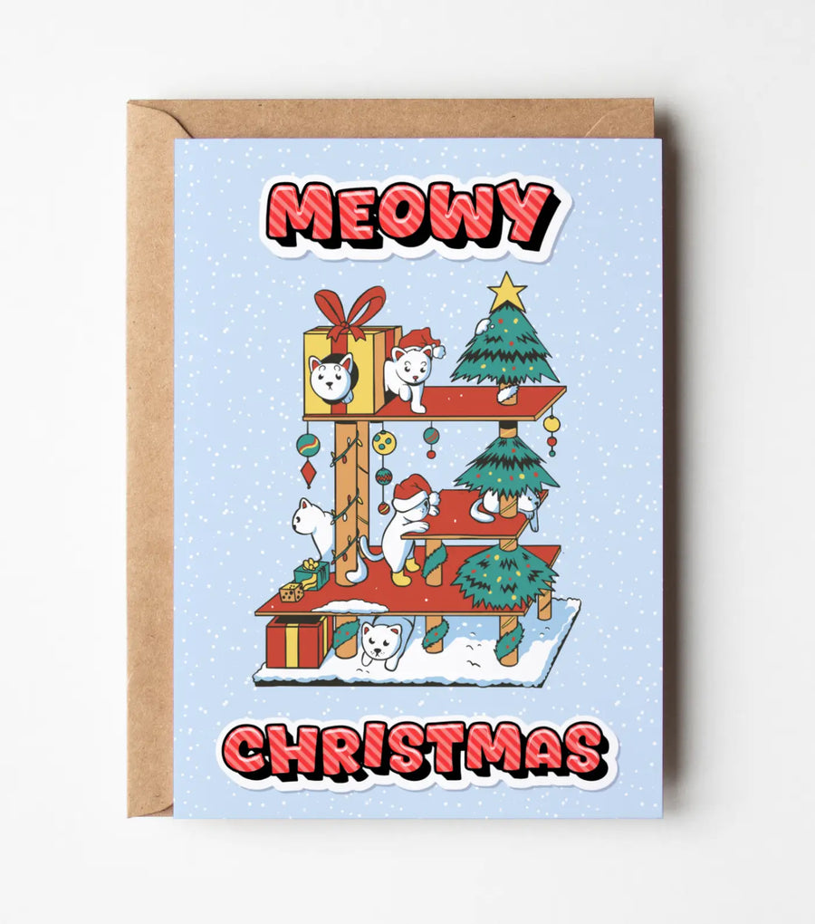 Meowy Christmas Cat Greeting Card