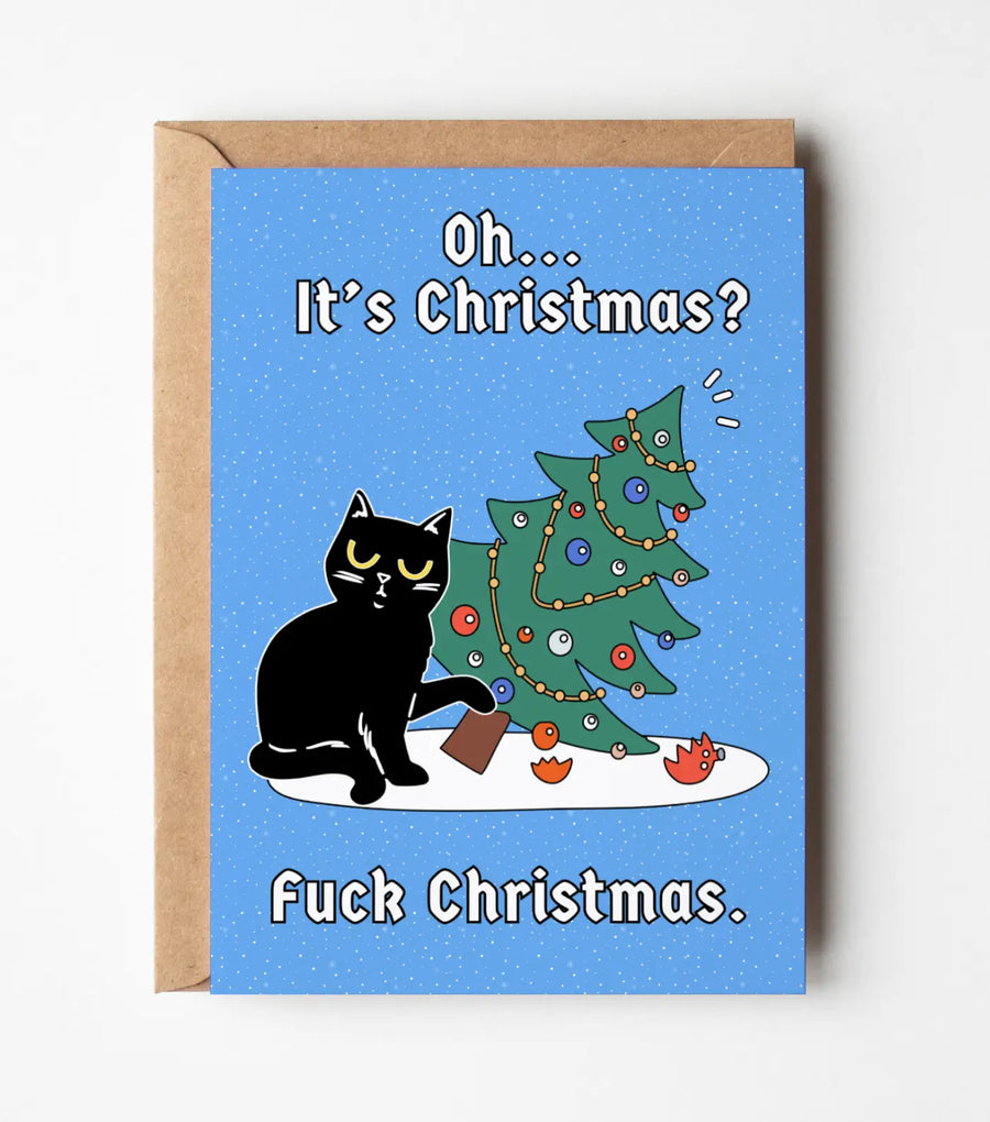 Fuck Christmas Grumpy Cat Greeting Card