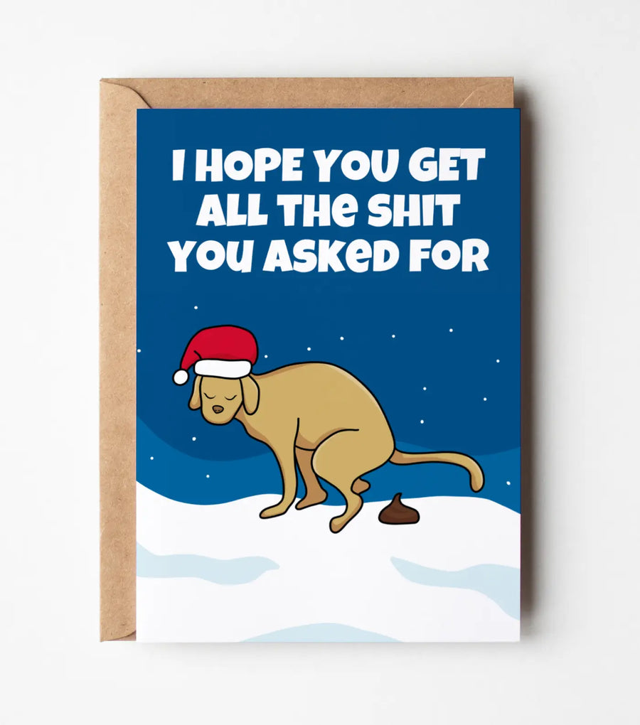 I Hope You Get All The Shit You Asked For Christmas Greeting Card