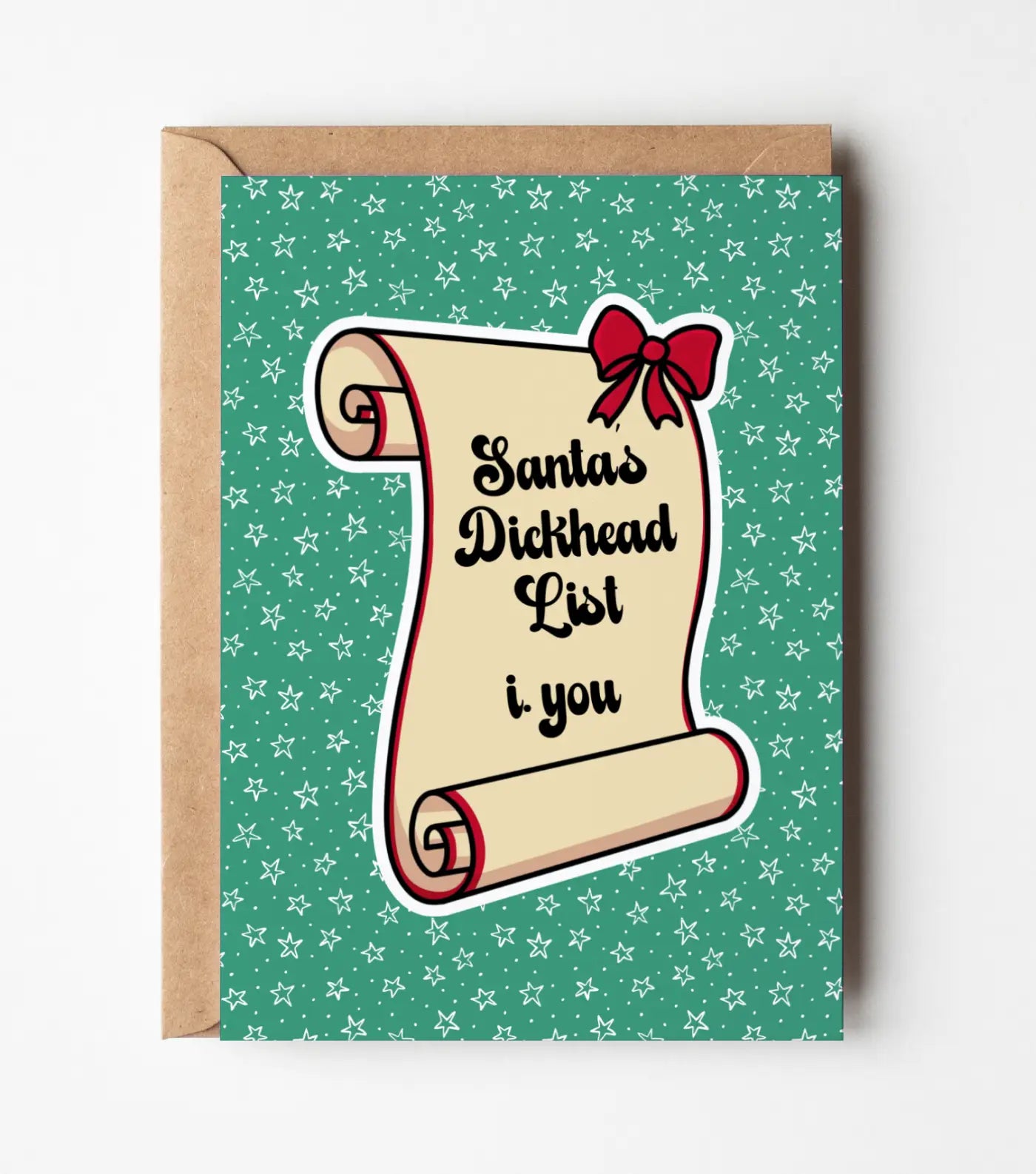 Santa's Dickhead List Christmas Greeting Card