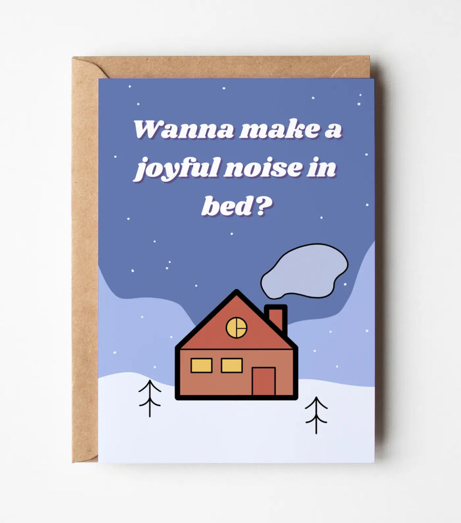 A Joyful Noise In Bed Christmas Greeting Card