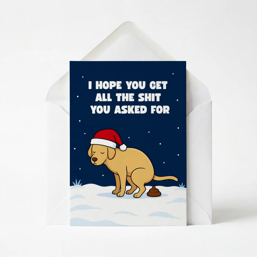 I Hope You Get All The Shit You Asked For - Christmas Greeting Card