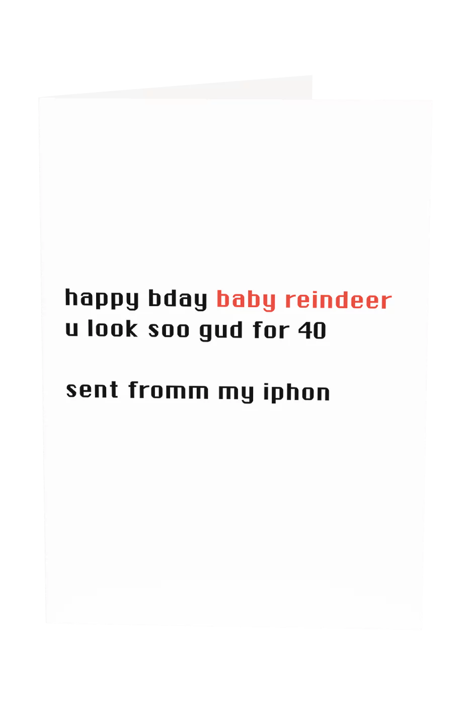 Baby Reindeer Custom Text Greeting Card