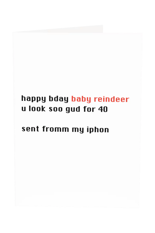 Happy Birthday Baby Reindeer Custom Text Greeting Card