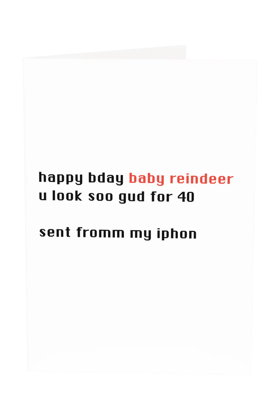 Baby Reindeer Custom Text Greeting Card