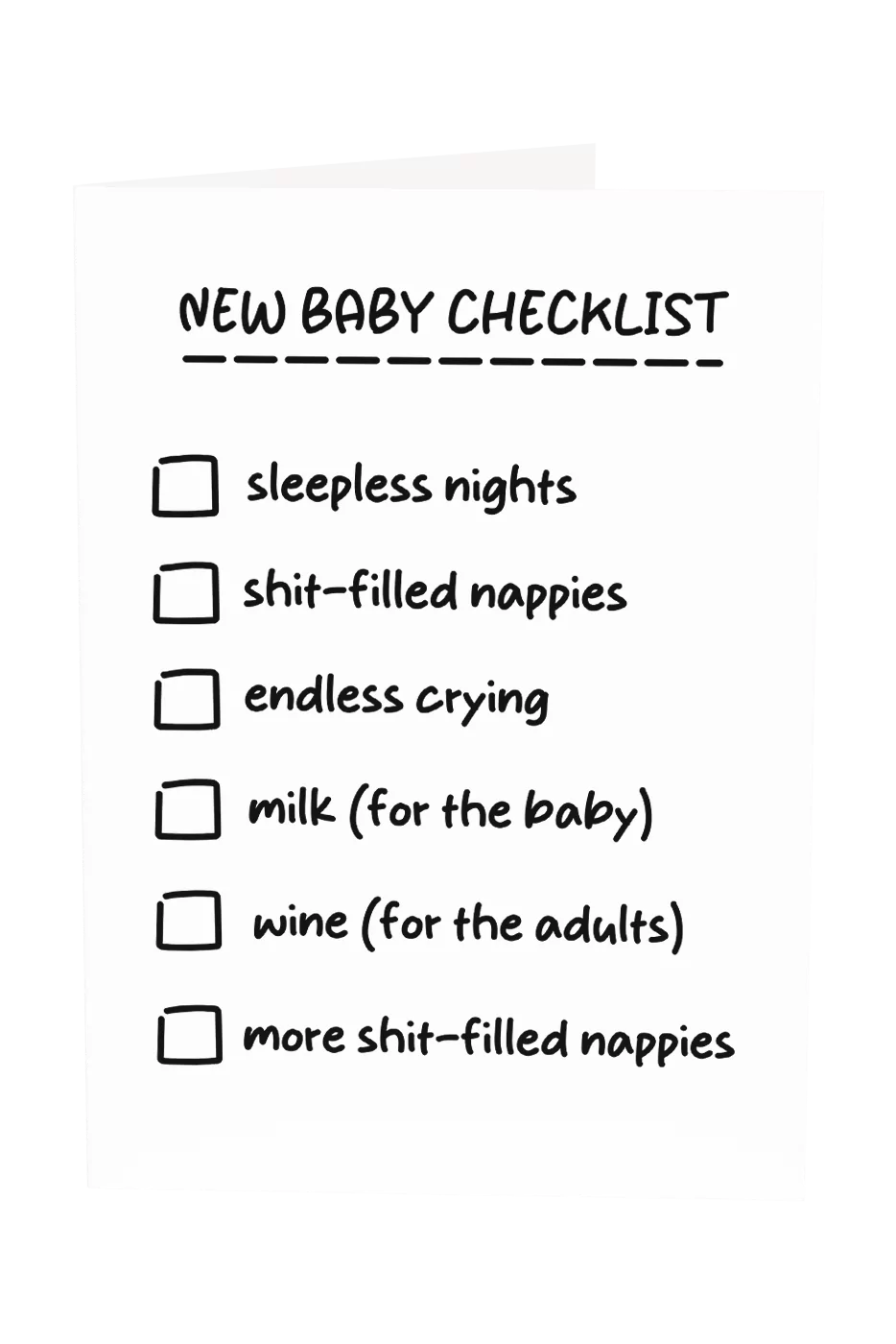 New Baby Checklist Greeting Card