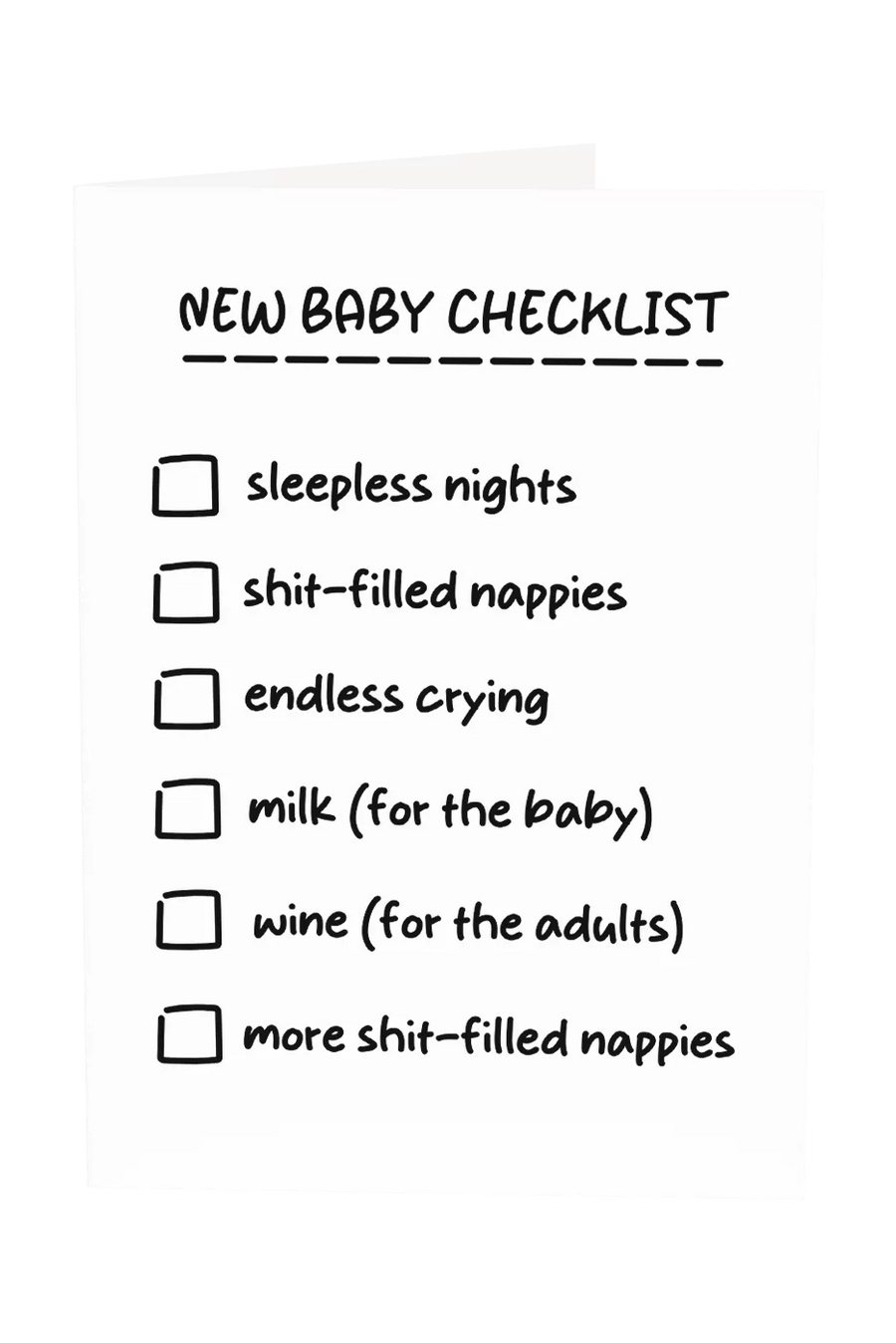 New Baby Checklist Greeting Card