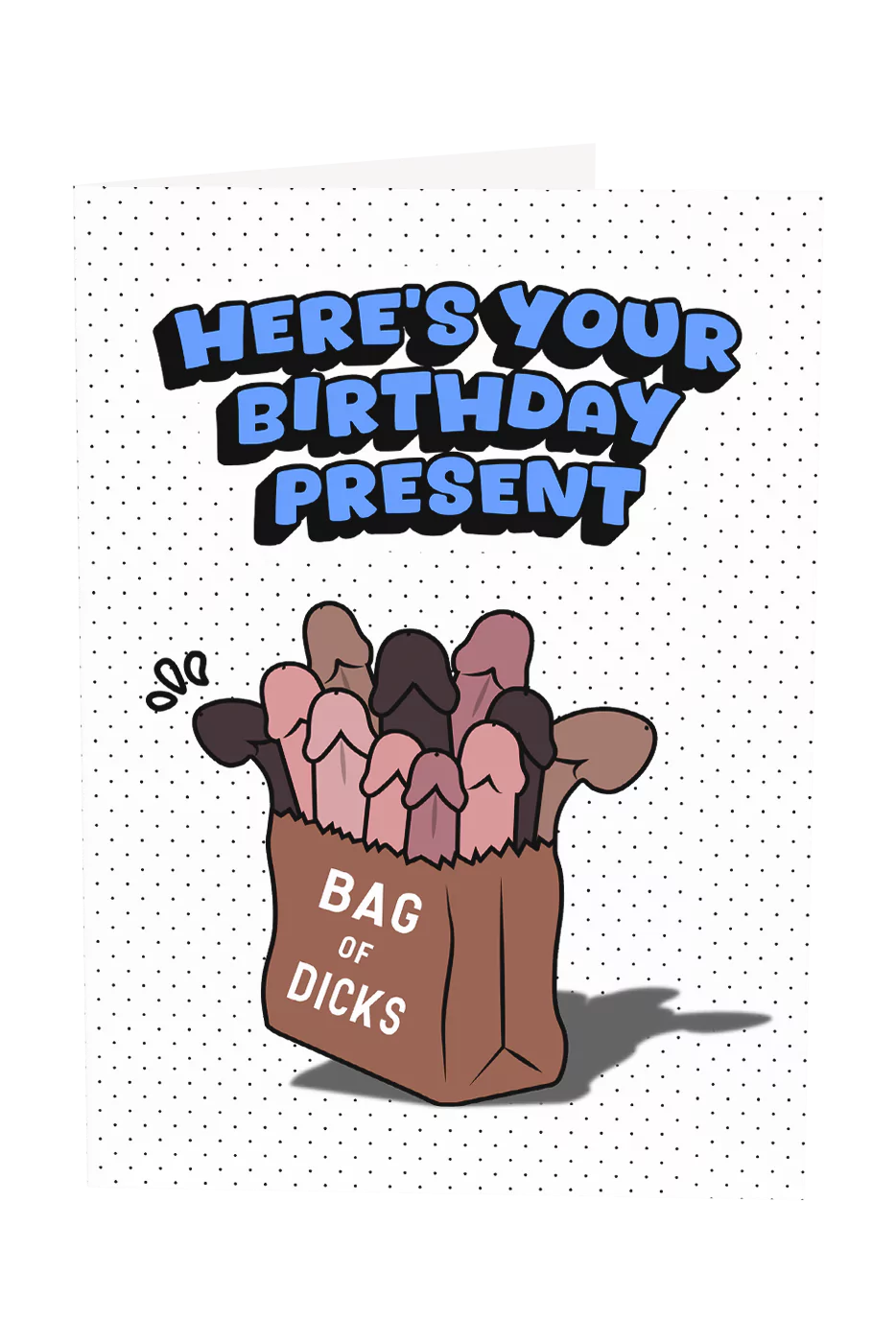 Bag Of Dicks Birthday Present Greeting Card