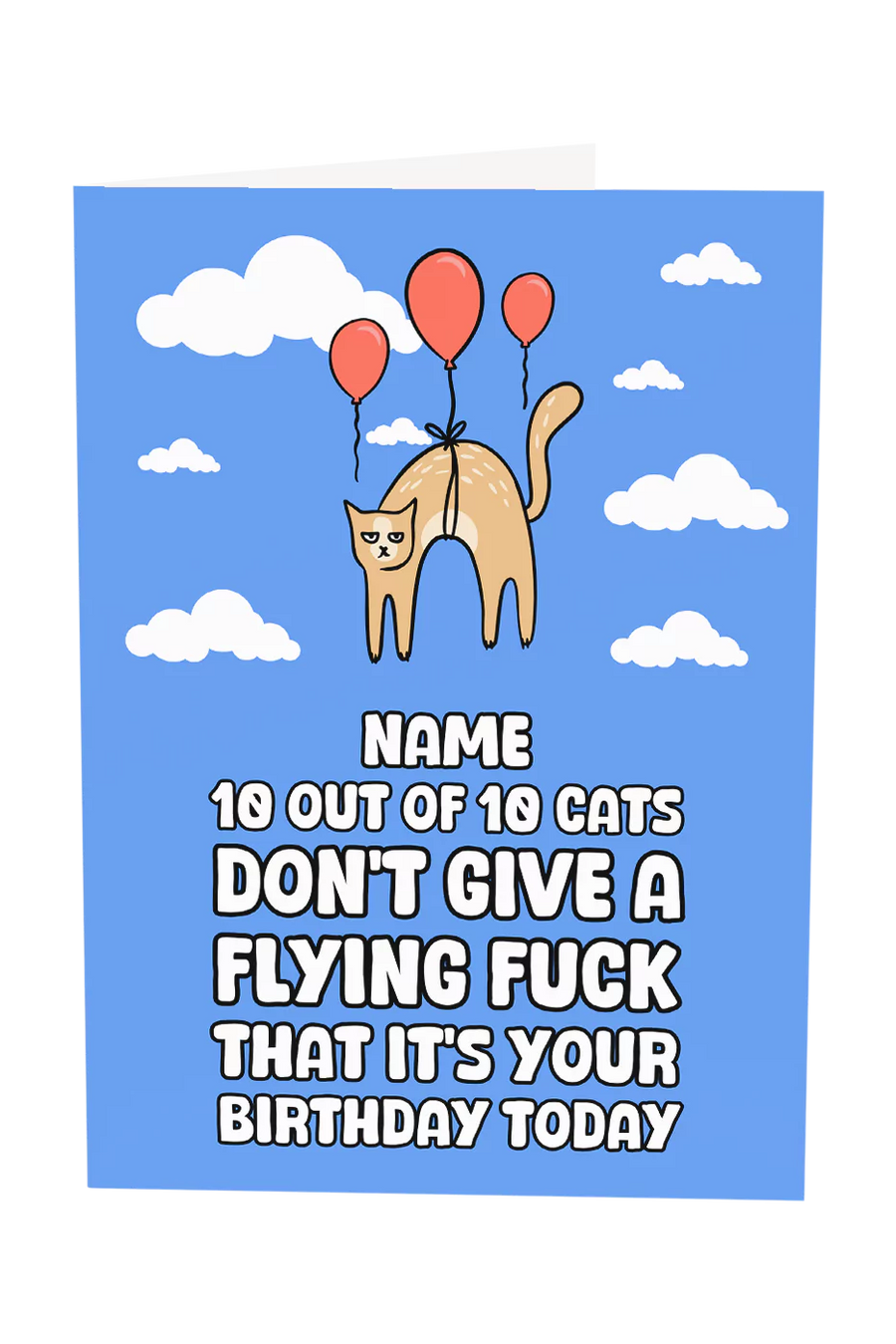 Cats Don't Give A Fuck About Your Birthday Custom Name Greeting Card