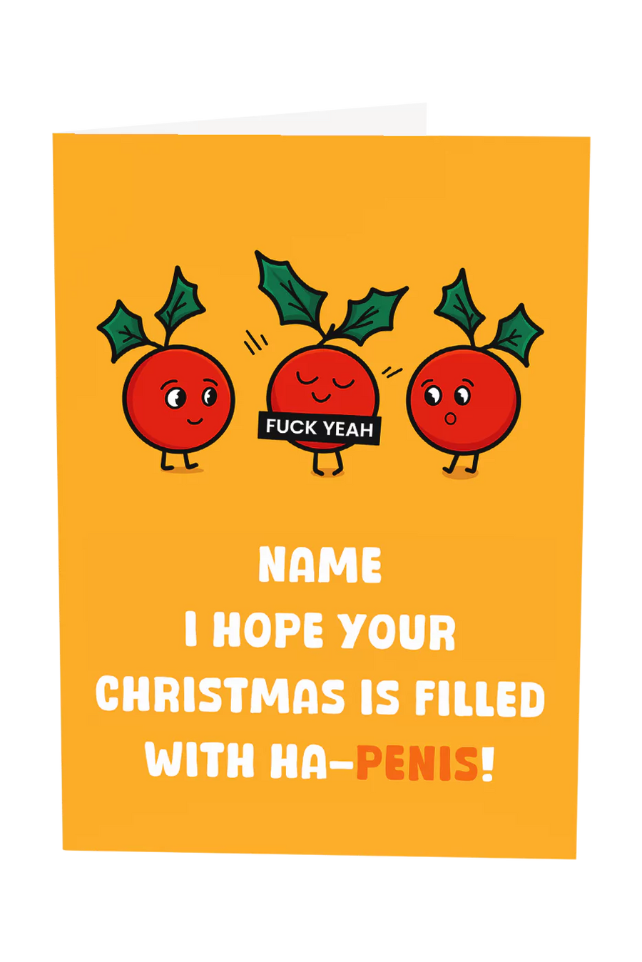 I Hope Your Christmas Is Filled With Ha-Penis Custom Name Greeting Card