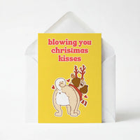 Blowing You Christmas Kisses - Christmas Greeting Card