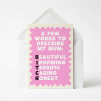 A Few Words to Describe My Mum