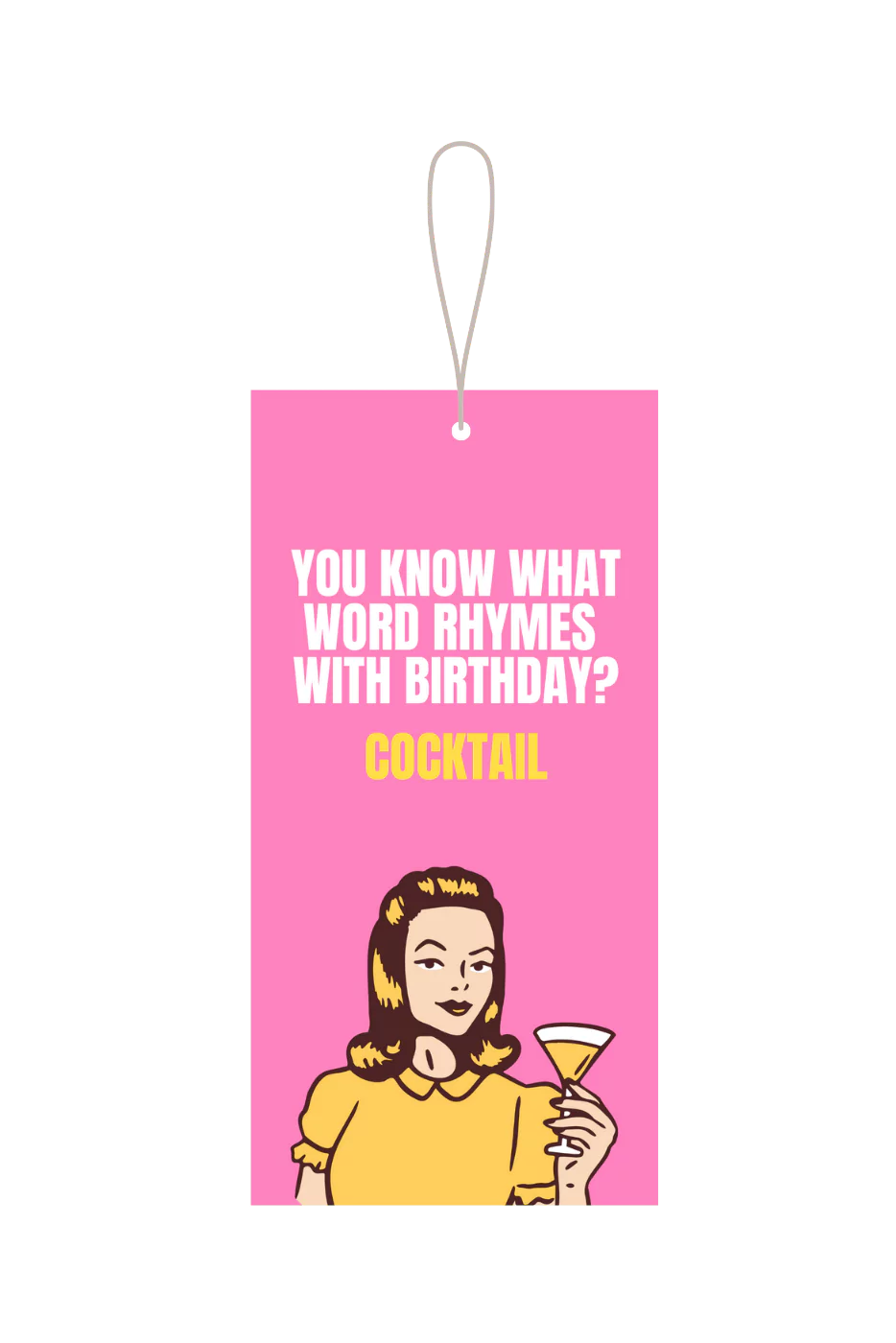 Birthday Rhymes With Cocktail Gift Tag