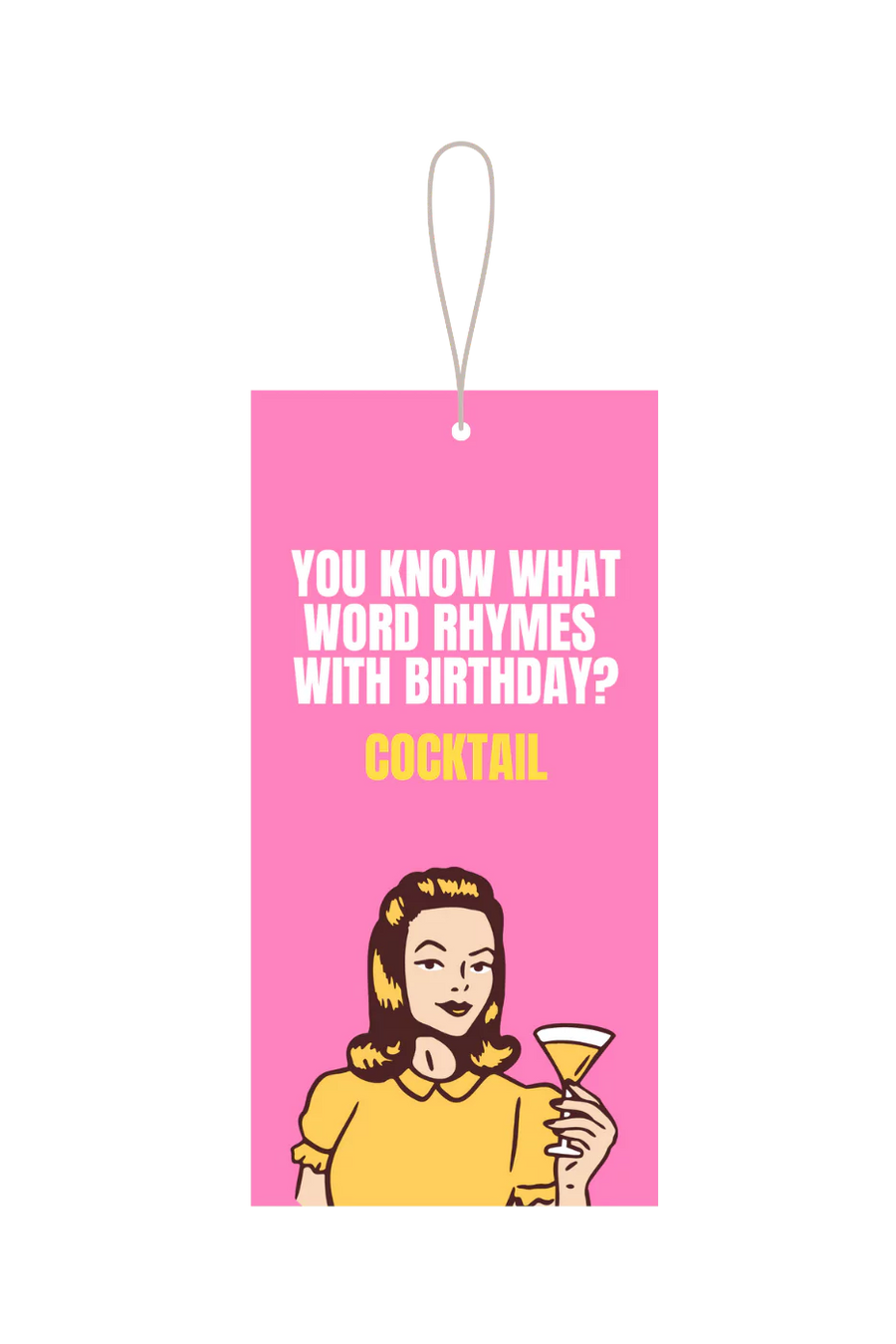 Birthday Rhymes With Cocktail Gift Tag