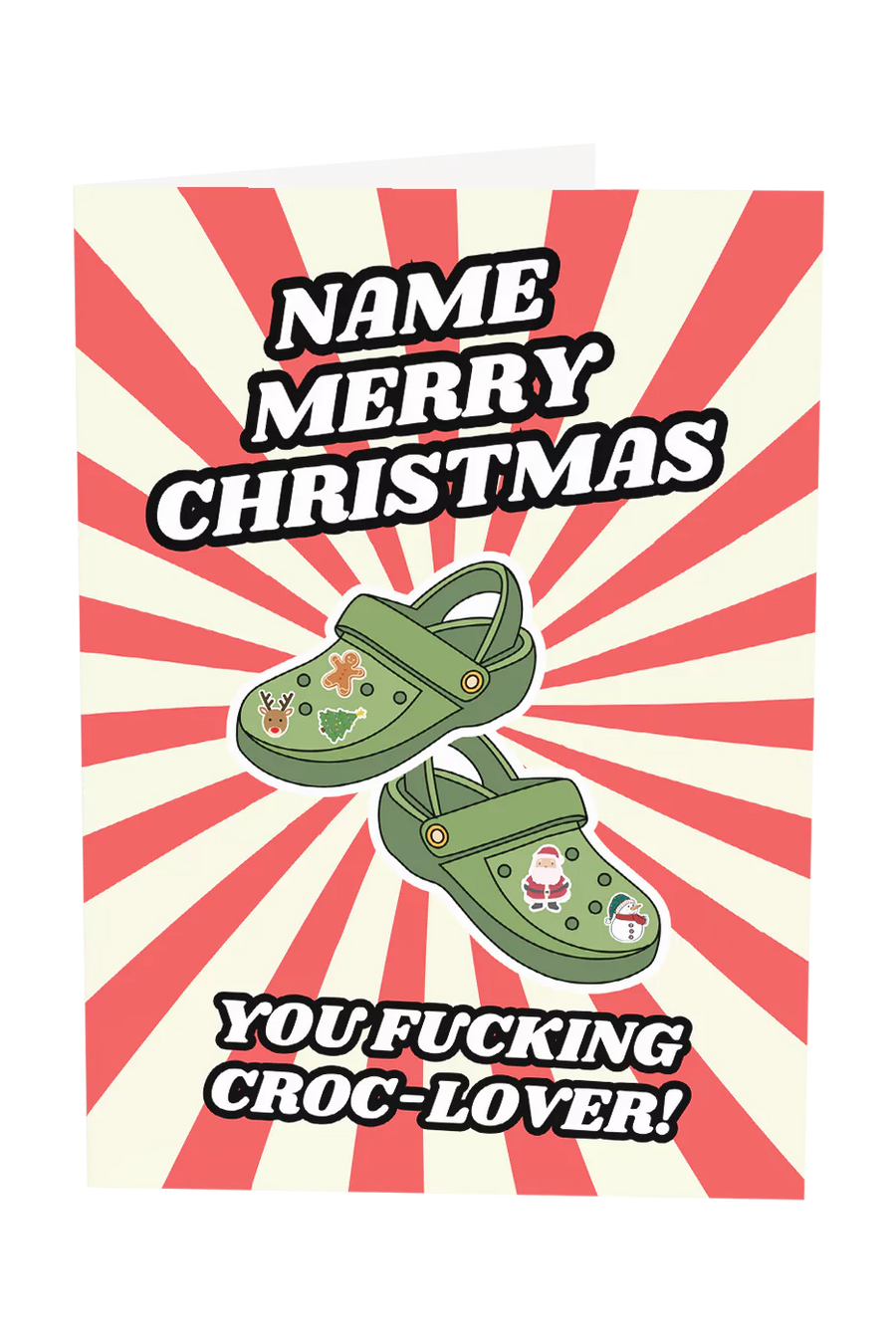 Merry Christmas You Croc-Lover Custom Name Greeting Card