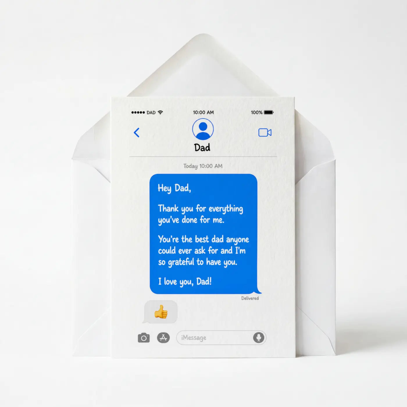 Dad I Love You Text Message - Father's Day Greeting Card