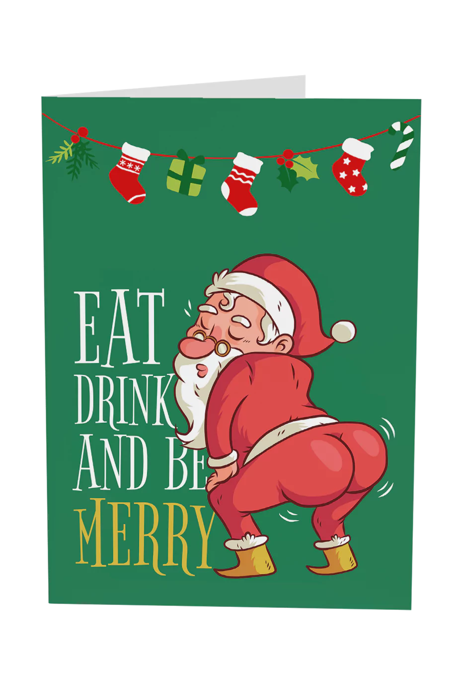 Eat Drink And Be Merry Christmas Greeting Card