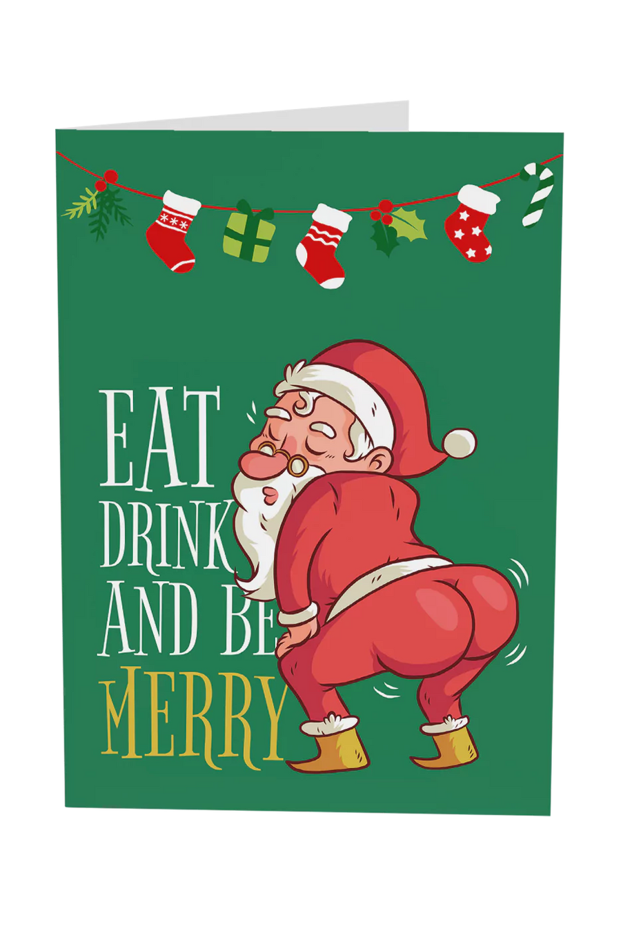 Eat Drink And Be Merry Christmas Greeting Card