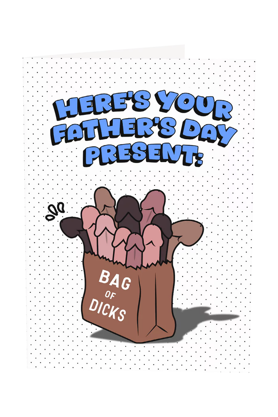 Bag Of Dicks Father's Day Present Greeting Card Wholesale