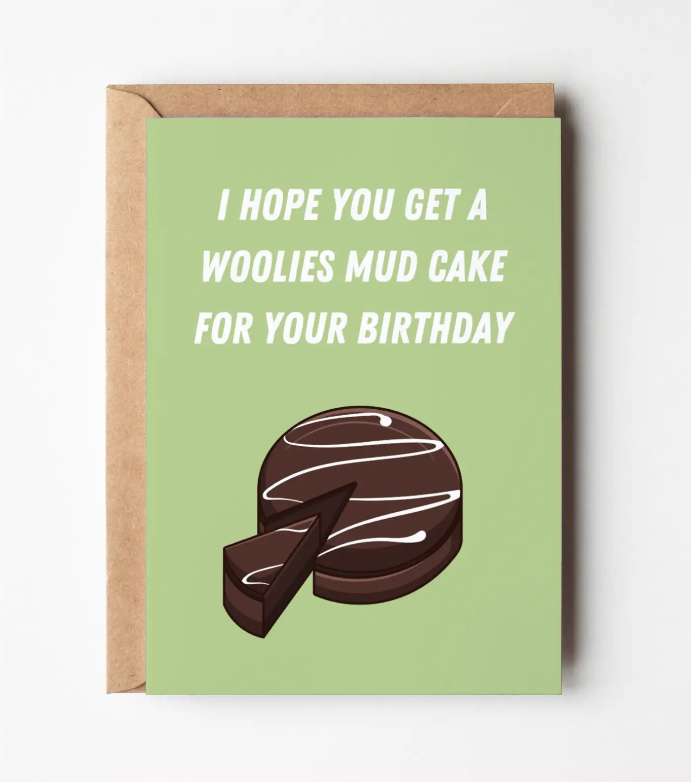 I Hope You Get A Woolies Mud Cake For Your Birthday - Greeting Card