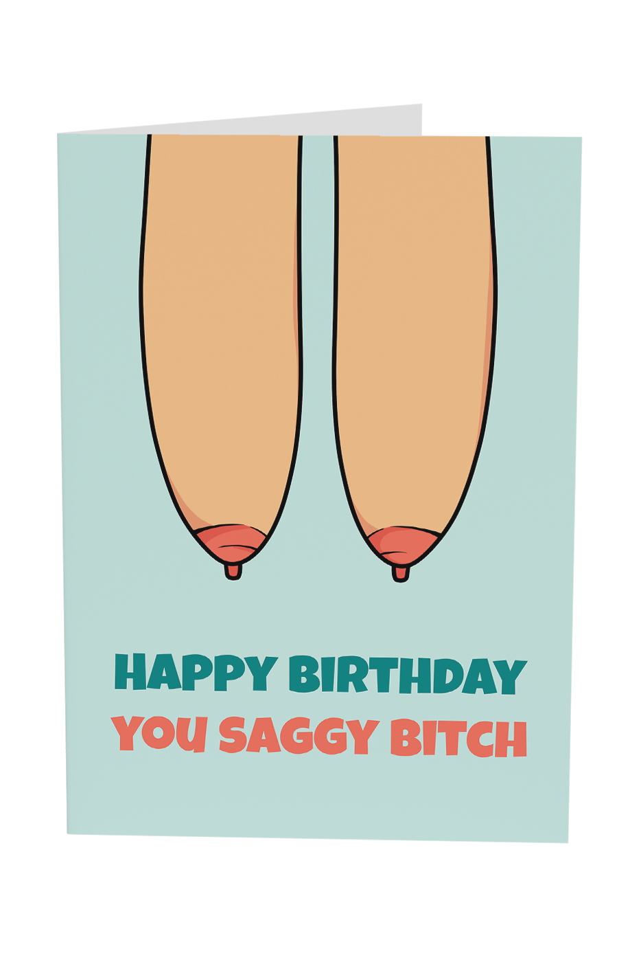 Happy Birthday You Saggy Bitch Greeting Card