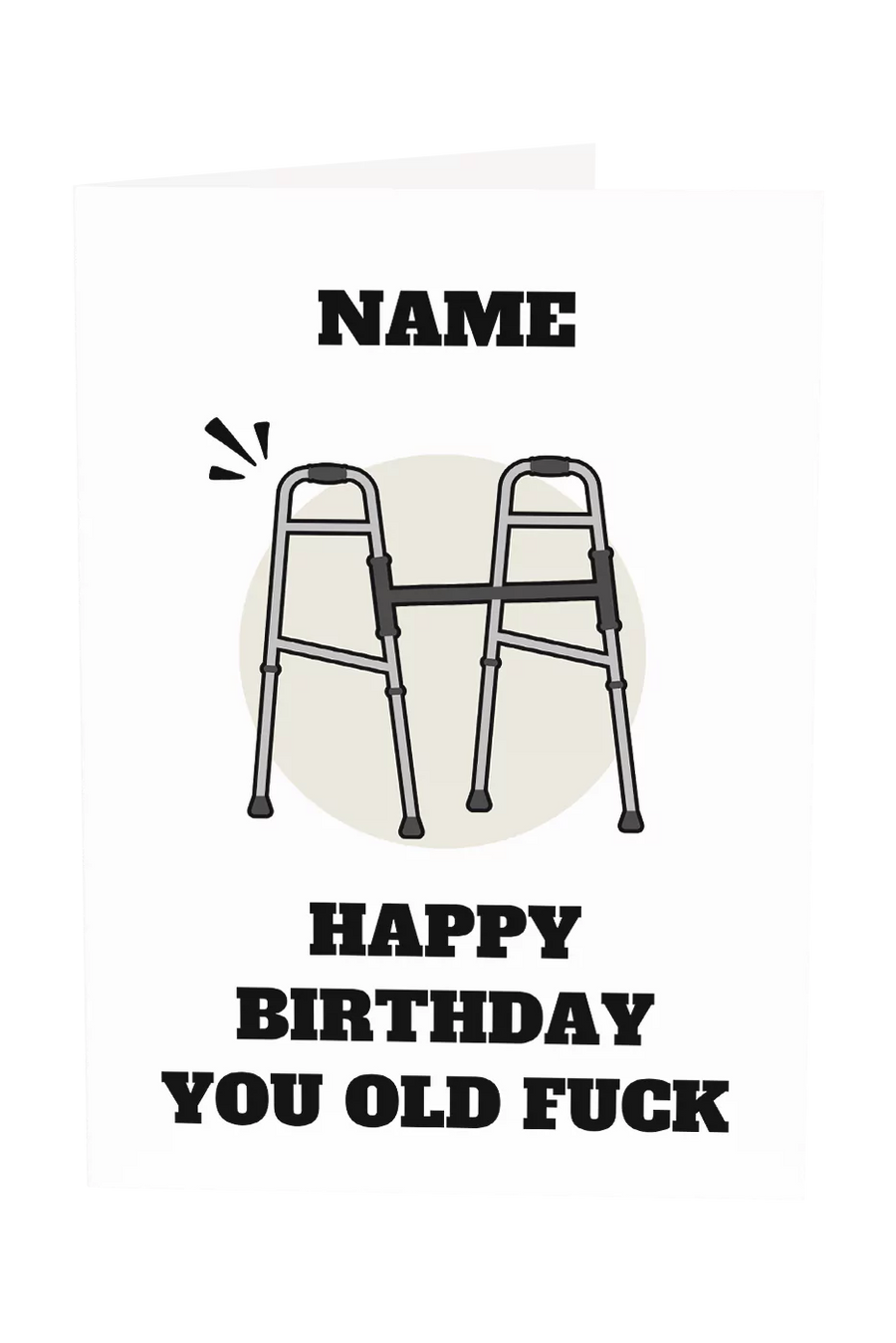 Happy Birthday You Old Fuck Custom Name Greeting Card