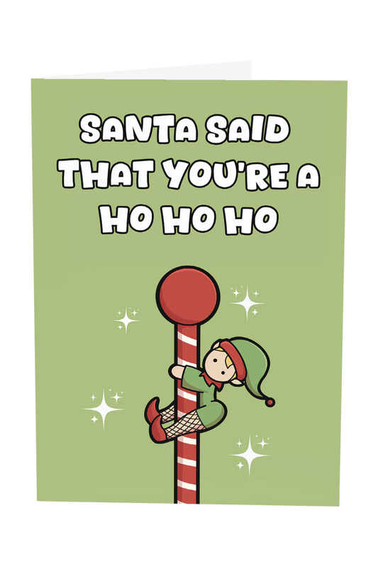 Santa Said You're A Ho-Ho-Ho Christmas Greeting Card