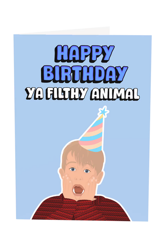 Happy Birthday Ya Filthy Animal Home Alone Greeting Card