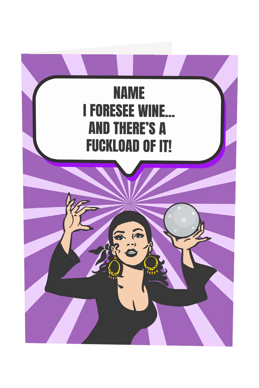 I Foresee Wine In Your Future Custom Name Greeting Card