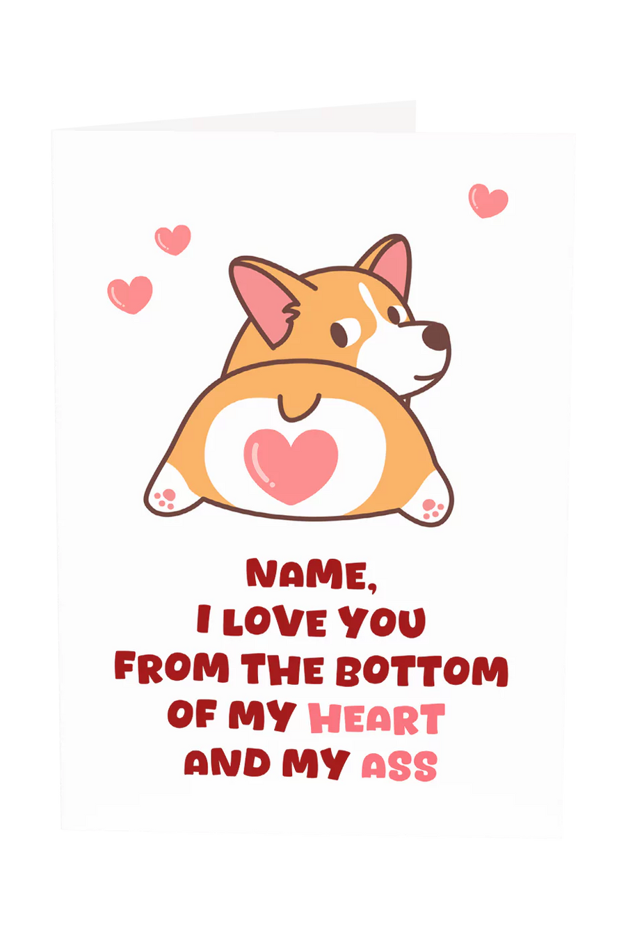 I Love You From The Bottom Of My Heart Custom Name Greeting Card