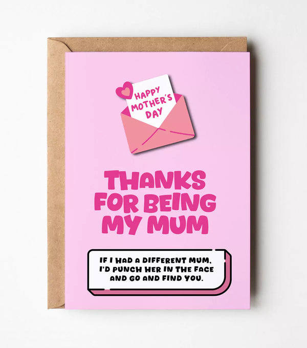 Thanks For Being My Mum - Mother's Day Greeting Card