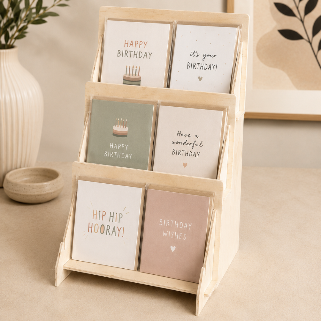Display Stand - 3 Tier - Greeting Cards - Retail Desktop Stand