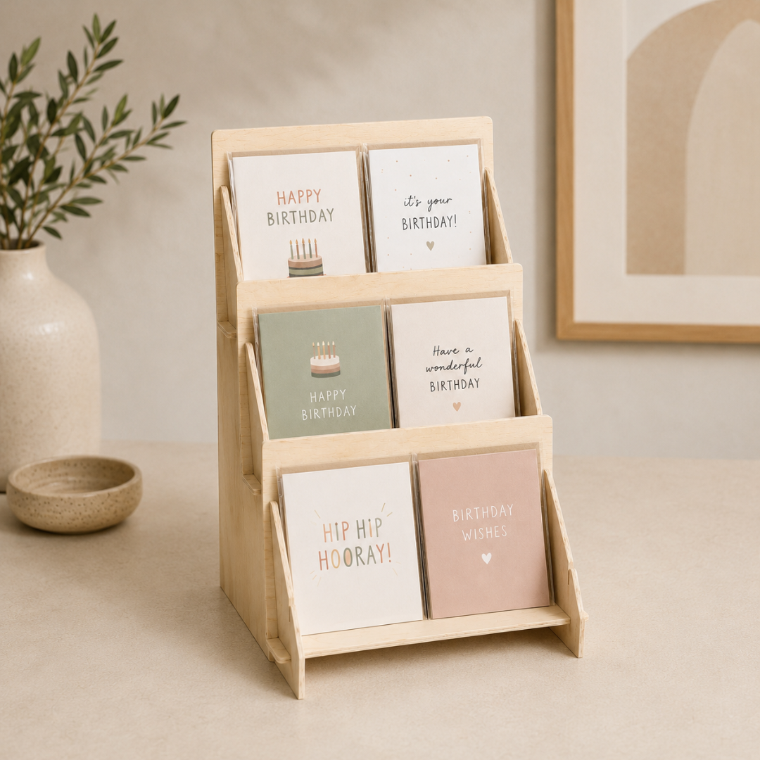 Display Stand - 3 Tier - Greeting Cards - Retail Desktop Stand
