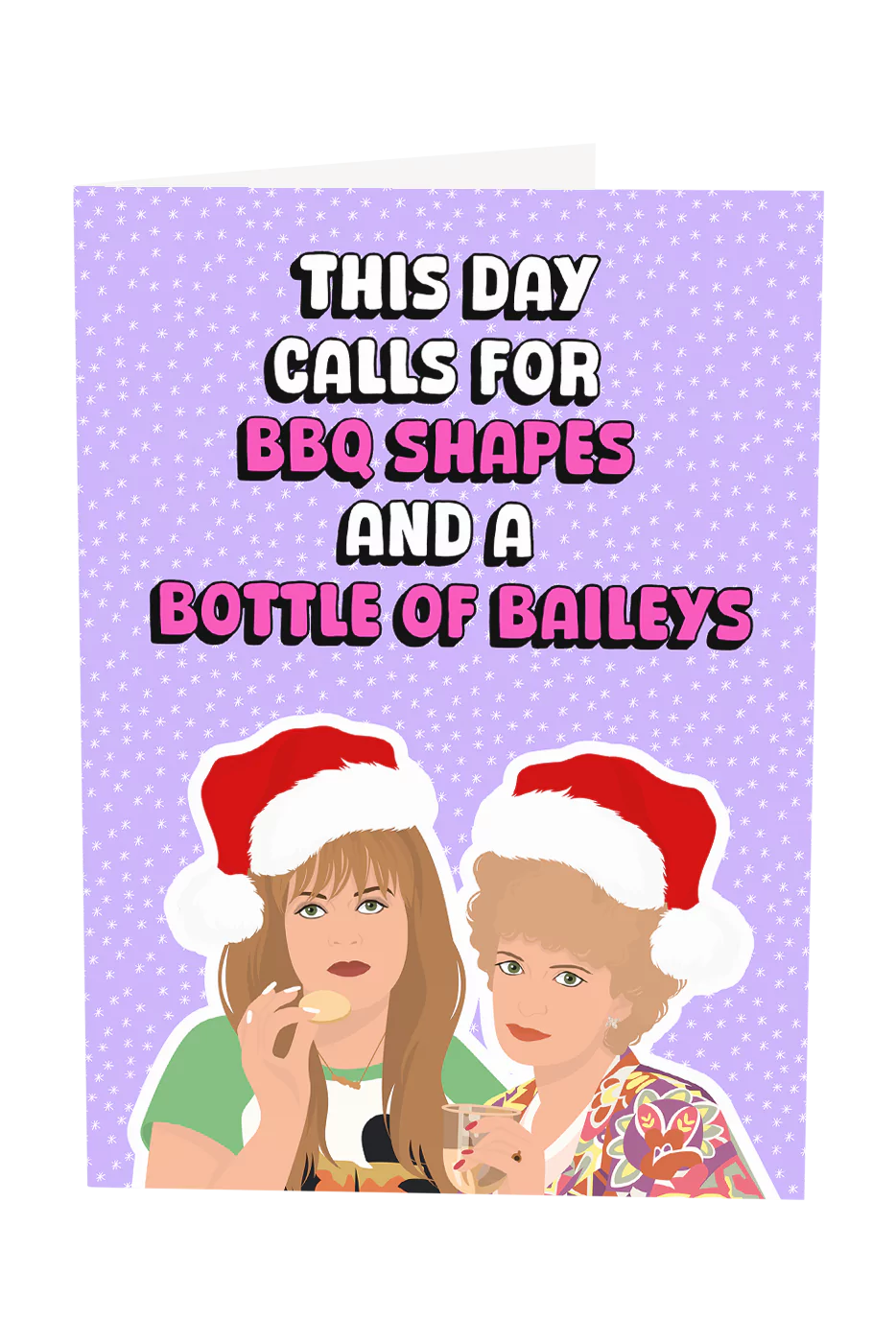 Kath and Kim: BBQ Shapes And A Bottle Of Baileys Christmas Card Greeting Card