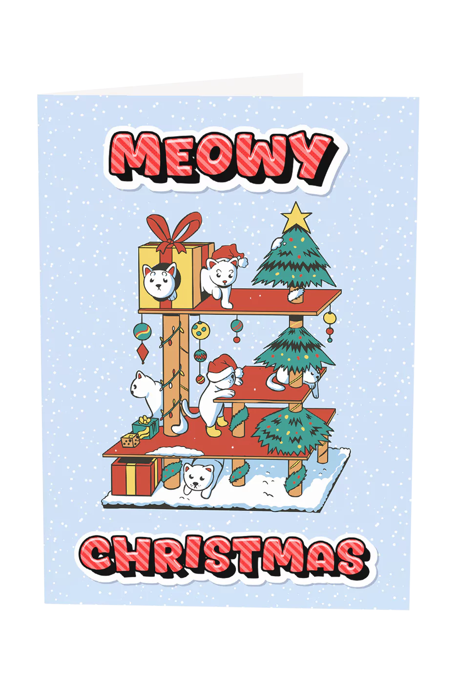 Meowy Christmas Cat Greeting Card