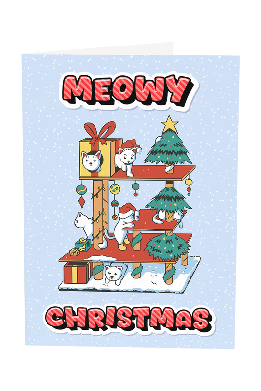 Meowy Christmas Cat Greeting Card