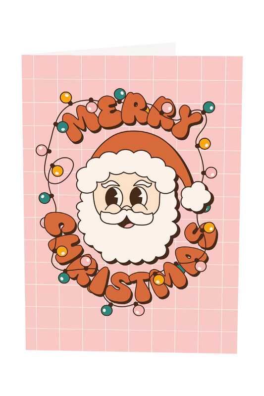 Merry Christmas Retro Santa Greeting Card